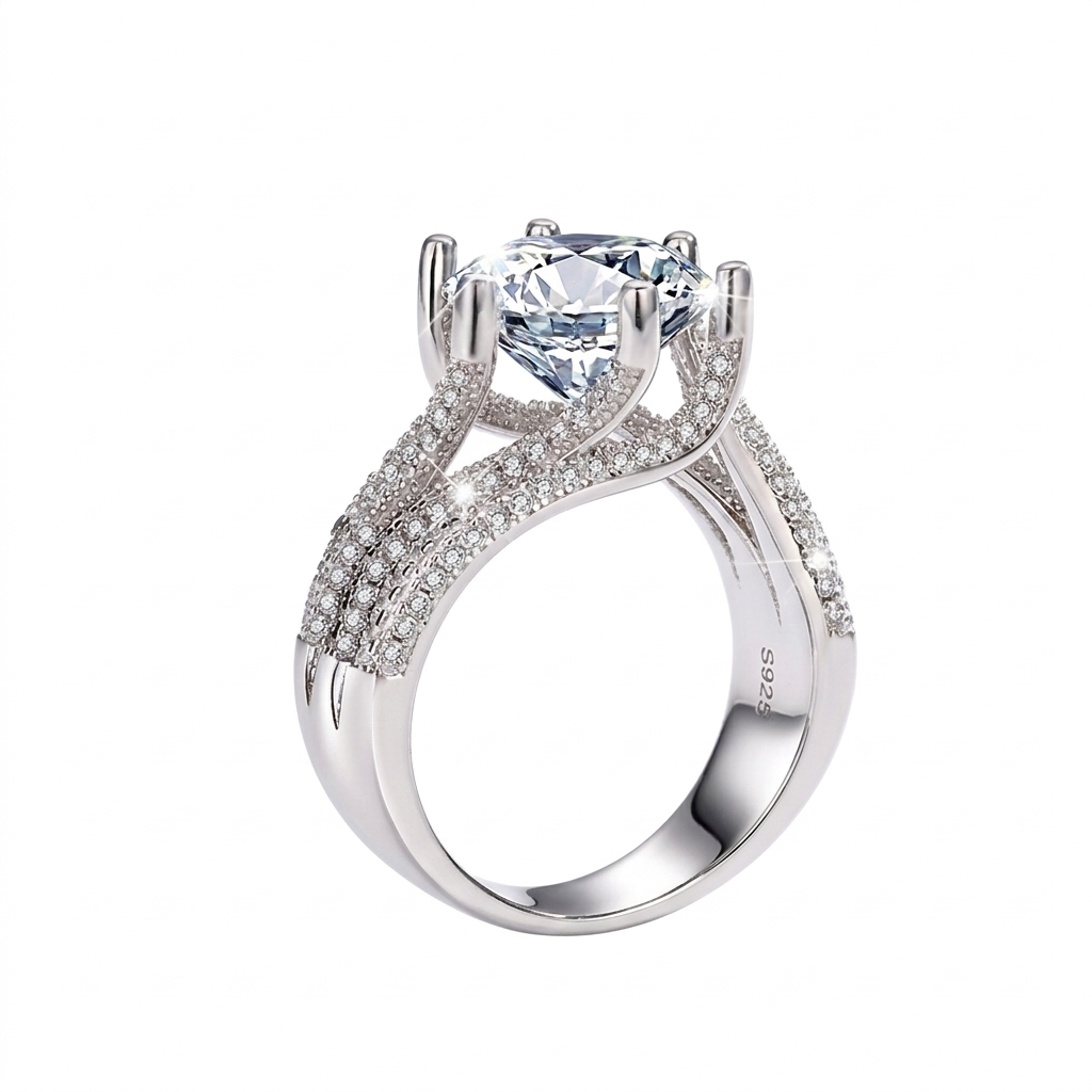 Mia Moissanite Diamond Ring | 925 Sterling Silver