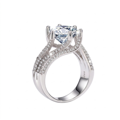 Mia Moissanite Diamond Ring | 925 Sterling Silver