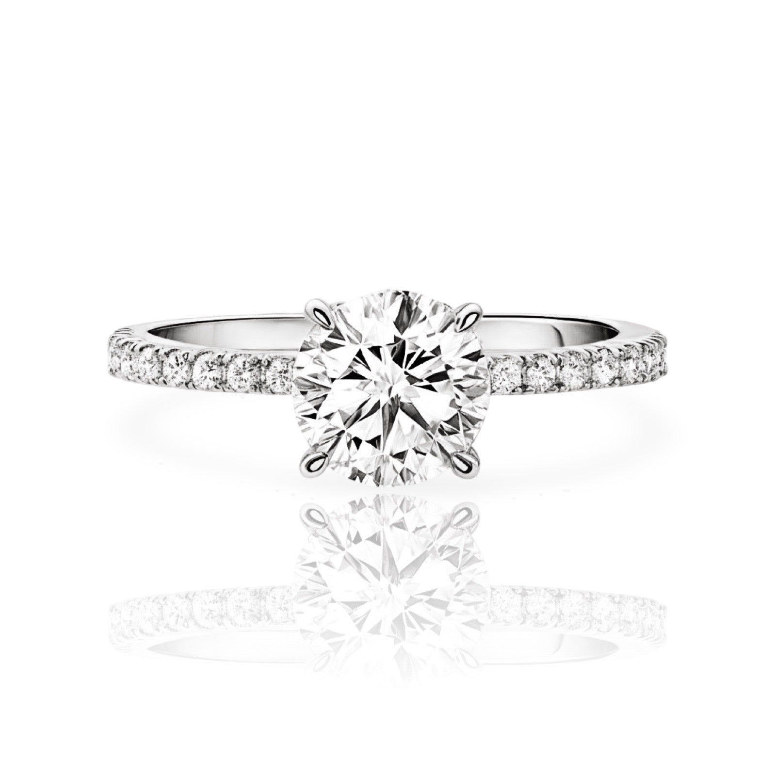 Round Diamond Ring | 925 Sterling Silver