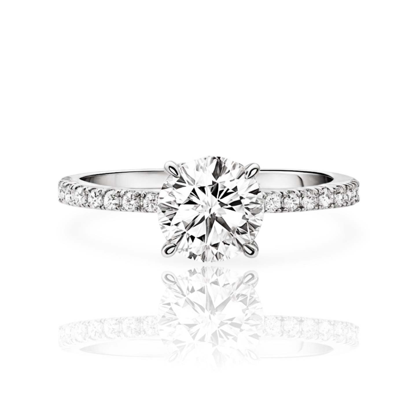 Round Diamond Ring | 925 Sterling Silver