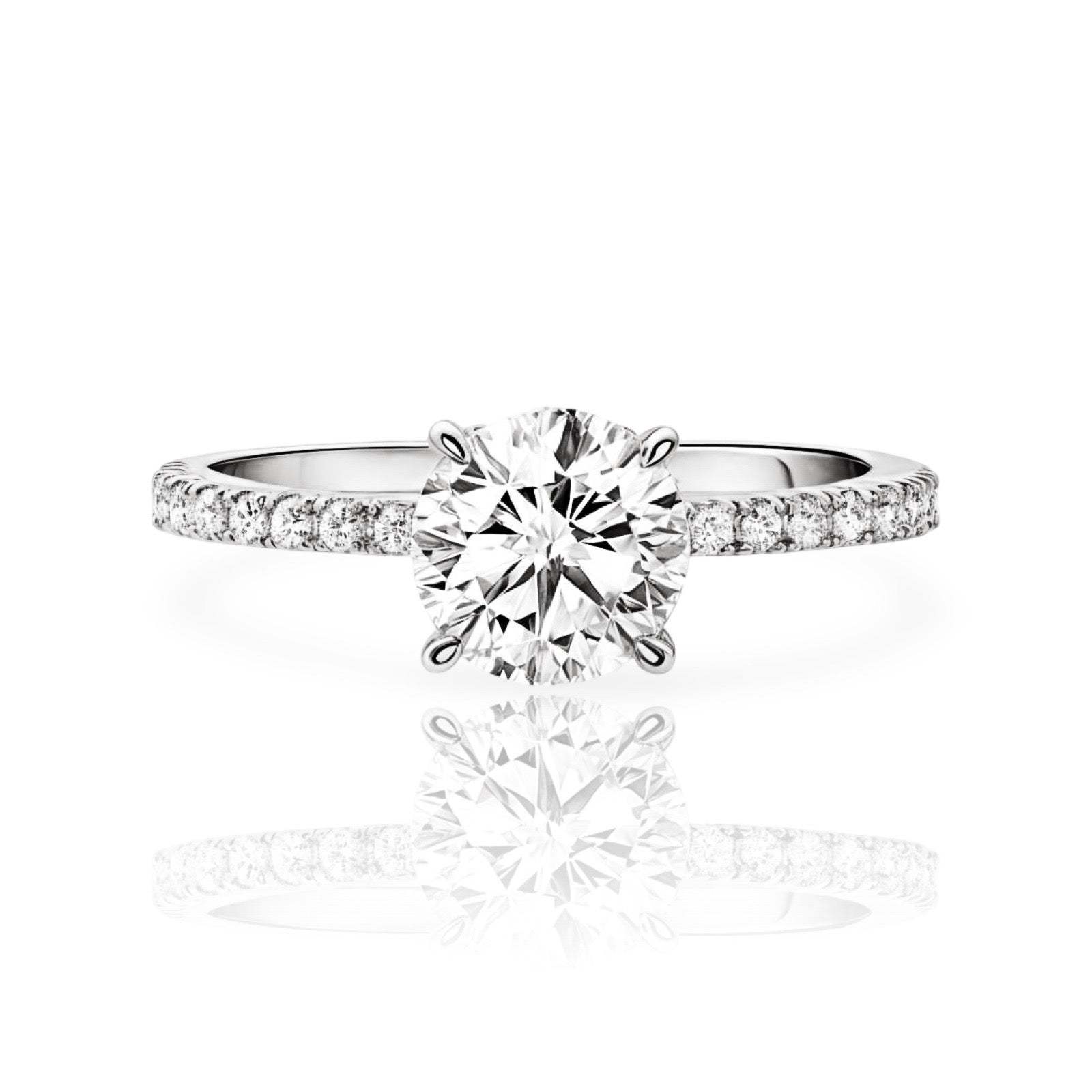 Round Diamond Ring | 925 Sterling Silver