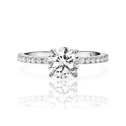 Round Diamond Ring | 925 Sterling Silver