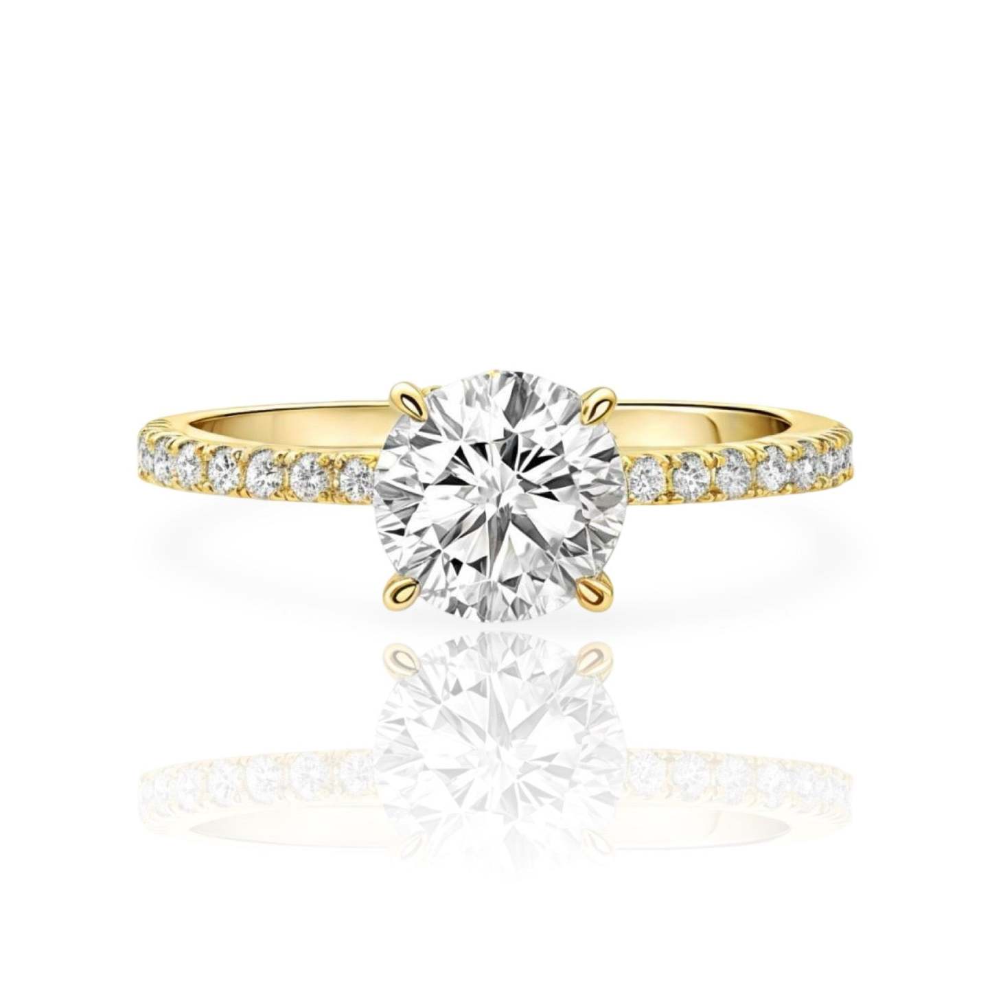 Round Diamond Ring | 925 Sterling Silver