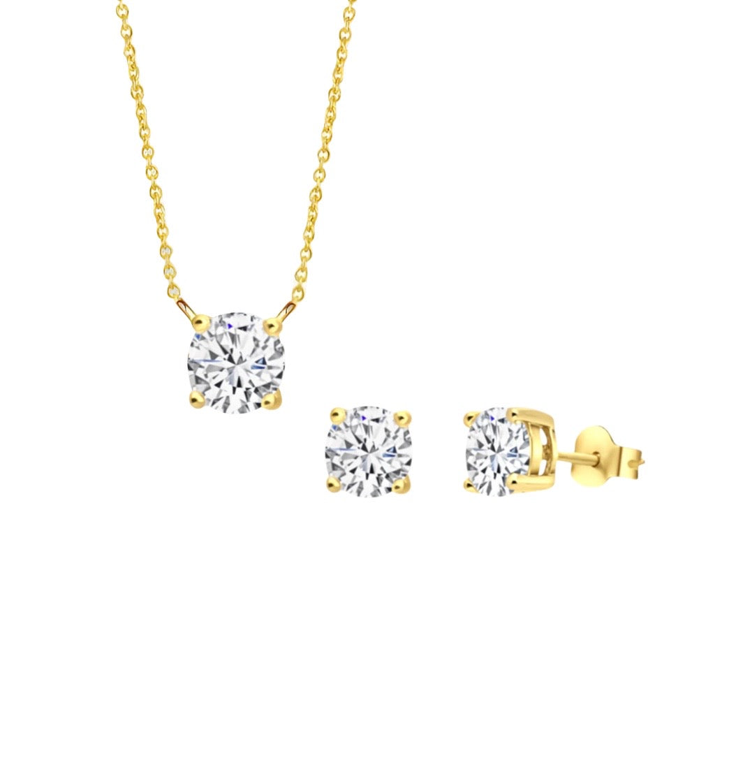 Gold Diamond Stud Set