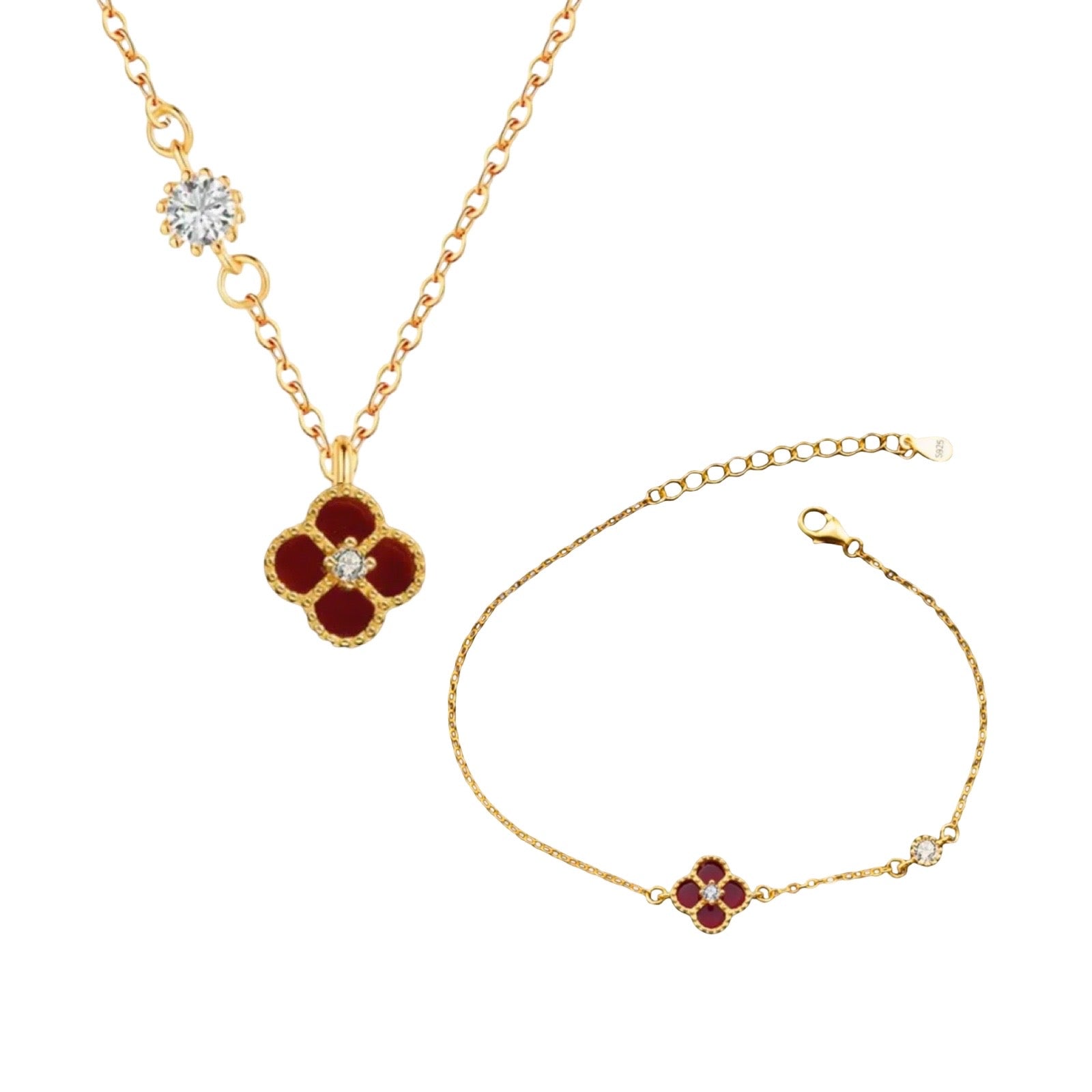 Red Single Clover Set