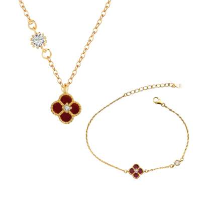 Red Single Clover Set