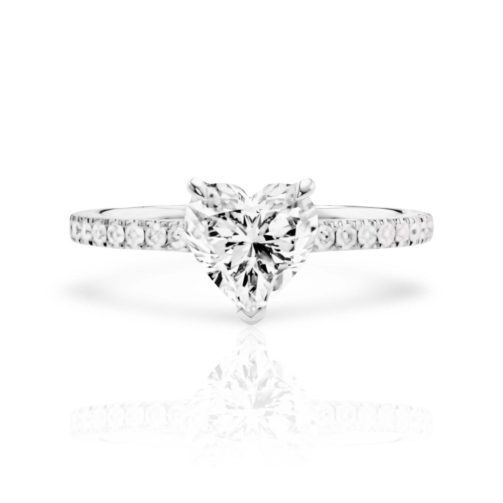 Diamond Heart Ring | 925 Sterling Silver