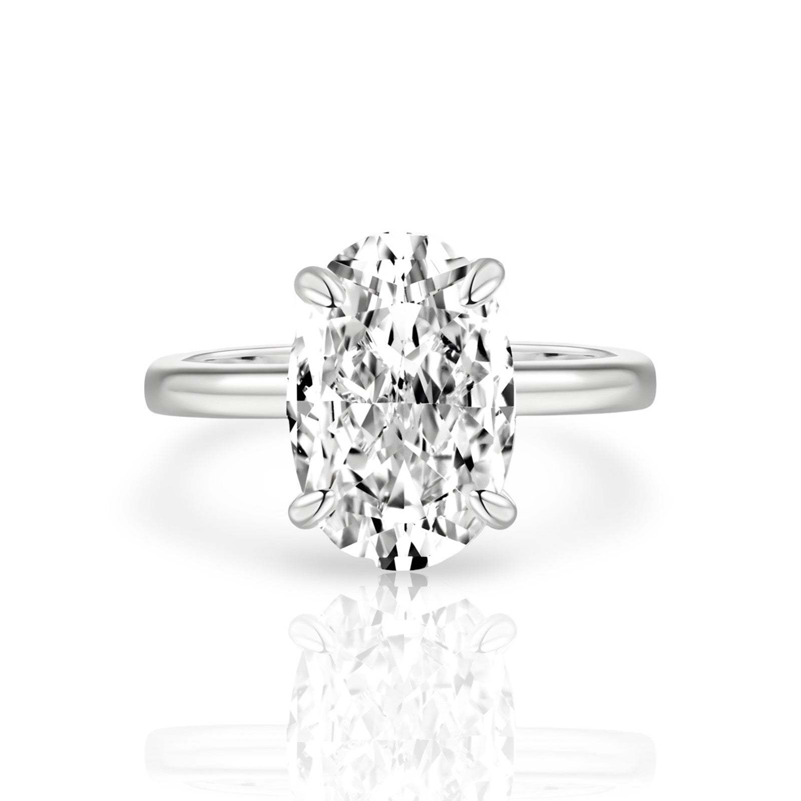 Oval Diamond Ring | 925 Sterling Silver