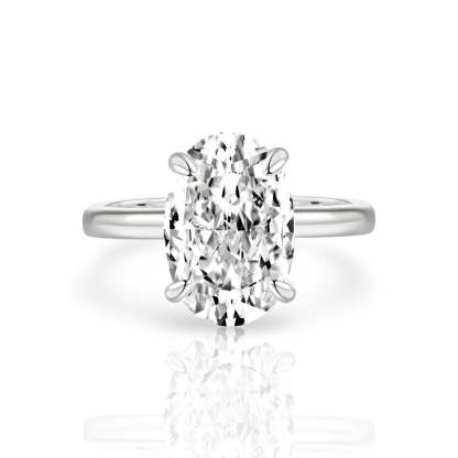 Oval Diamond Ring | 925 Sterling Silver