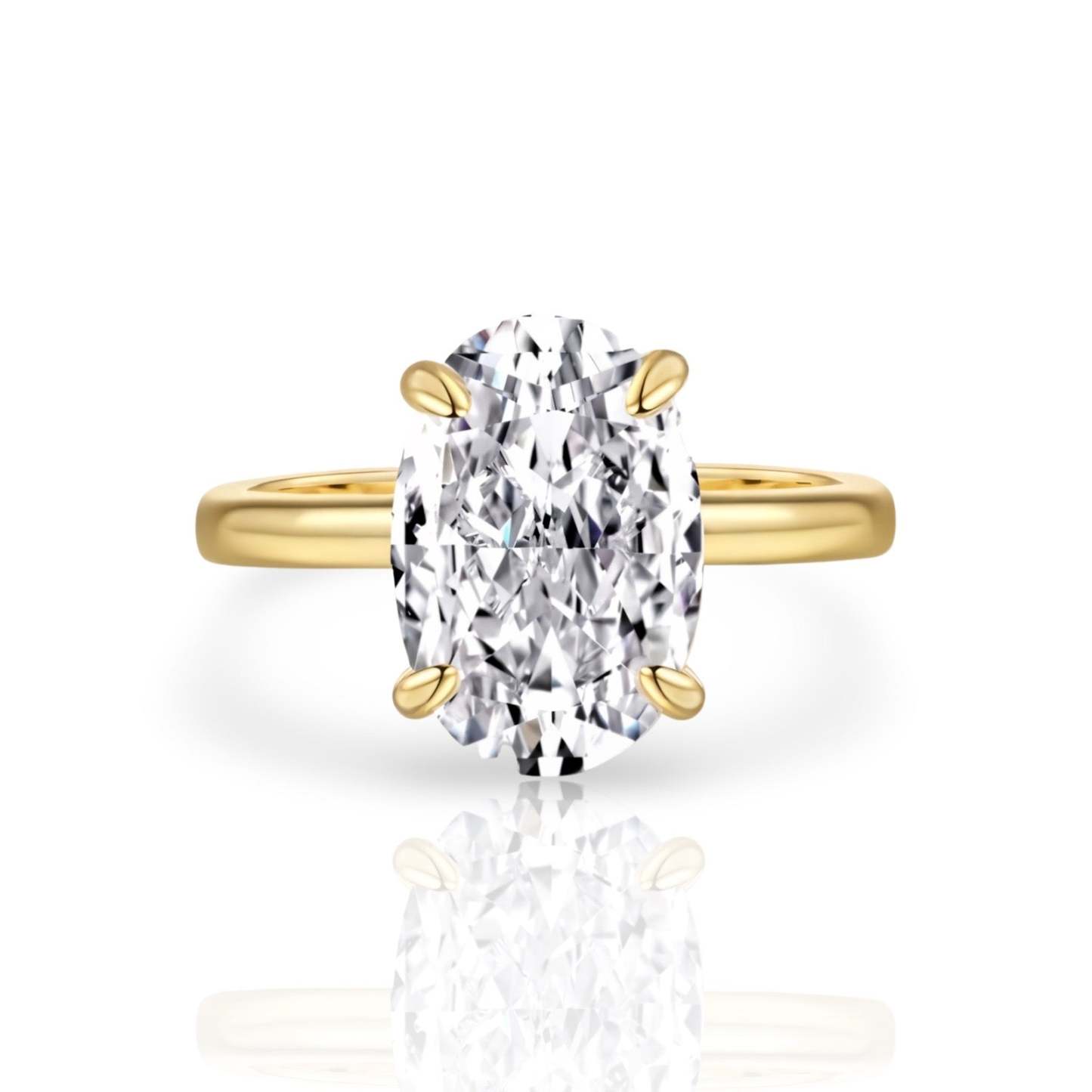 Oval Diamond Ring | 925 Sterling Silver