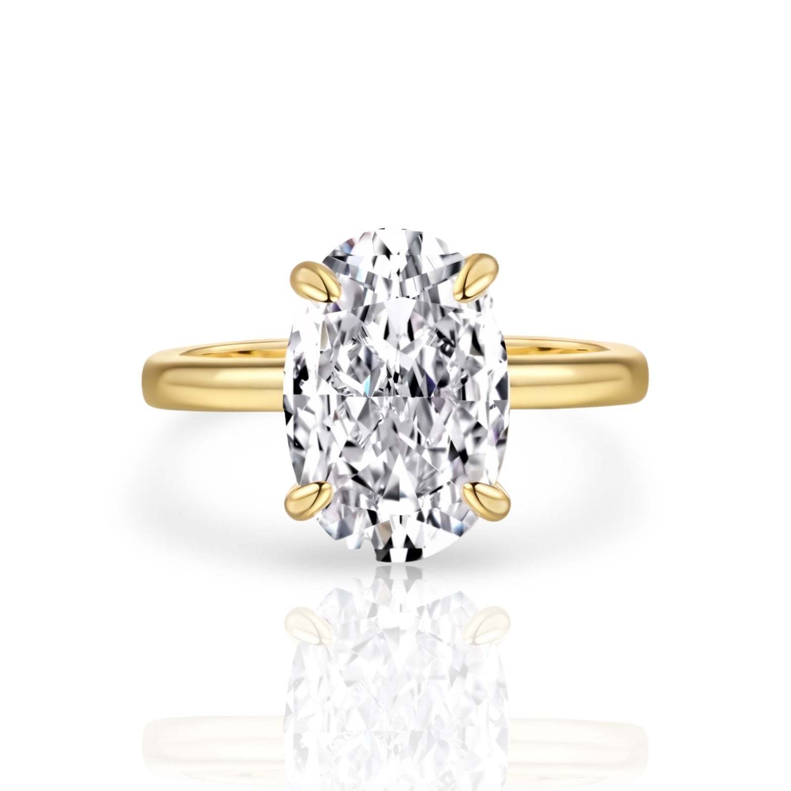 Oval Diamond Ring | 925 Sterling Silver