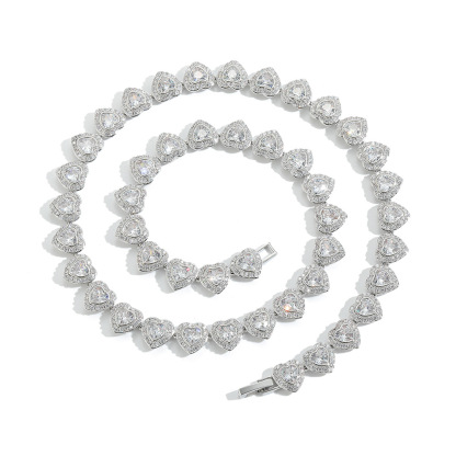 Heart-shaped rock candy necklace