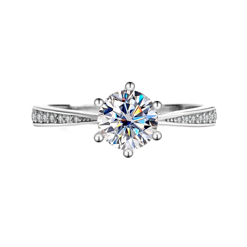 Phoebe Six-Prong Moissanite Ring | 925 Sterling Silver