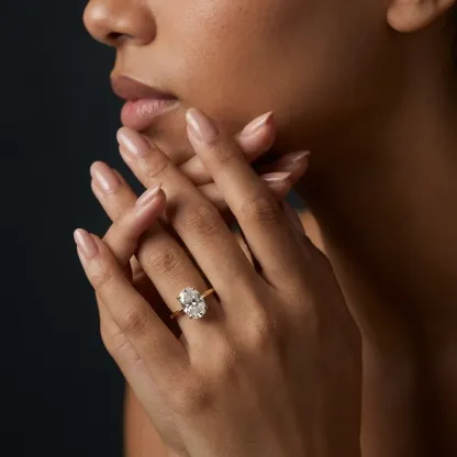 Oval Diamond Ring | 925 Sterling Silver