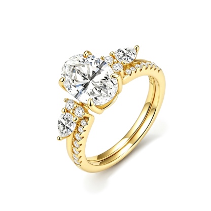 Daphne Oval Moissanite Ring ｜925 Sterling Silver 