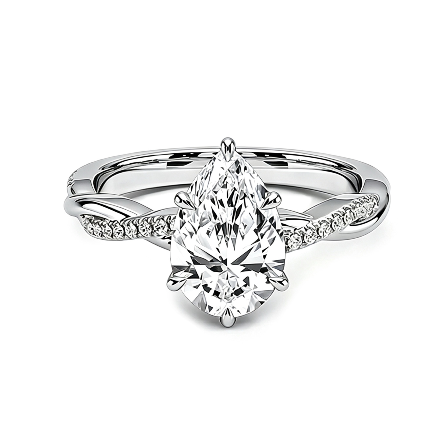 Flora Pear Moissanite Ring｜925 Sterling Silver