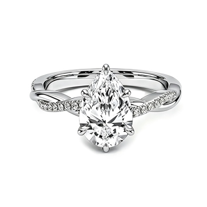 Flora Pear Moissanite Ring｜925 Sterling Silver