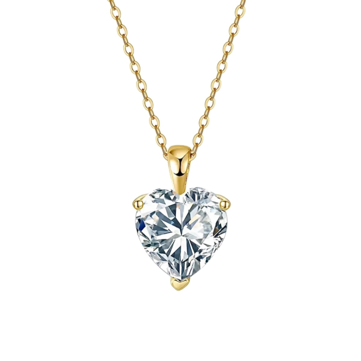 Amore Heart Jewelry Set | Heart Cut 5A Cubic Zirconia Necklace Earrings Bracelet, 925 Silver Gold Plated Romantic Gift for Her, Anniversary Valentine Jewelry
