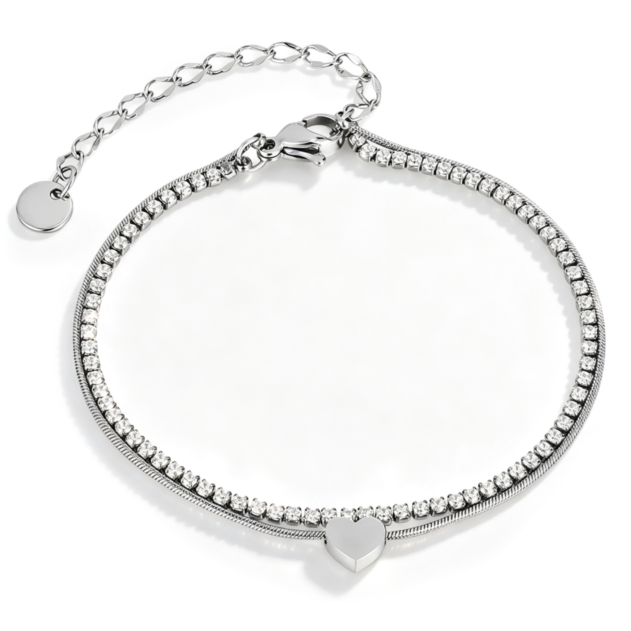 Sera Heart Tennis Bracelet