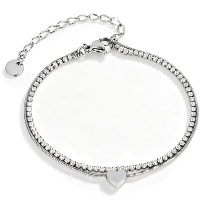 Sera Heart Tennis Bracelet