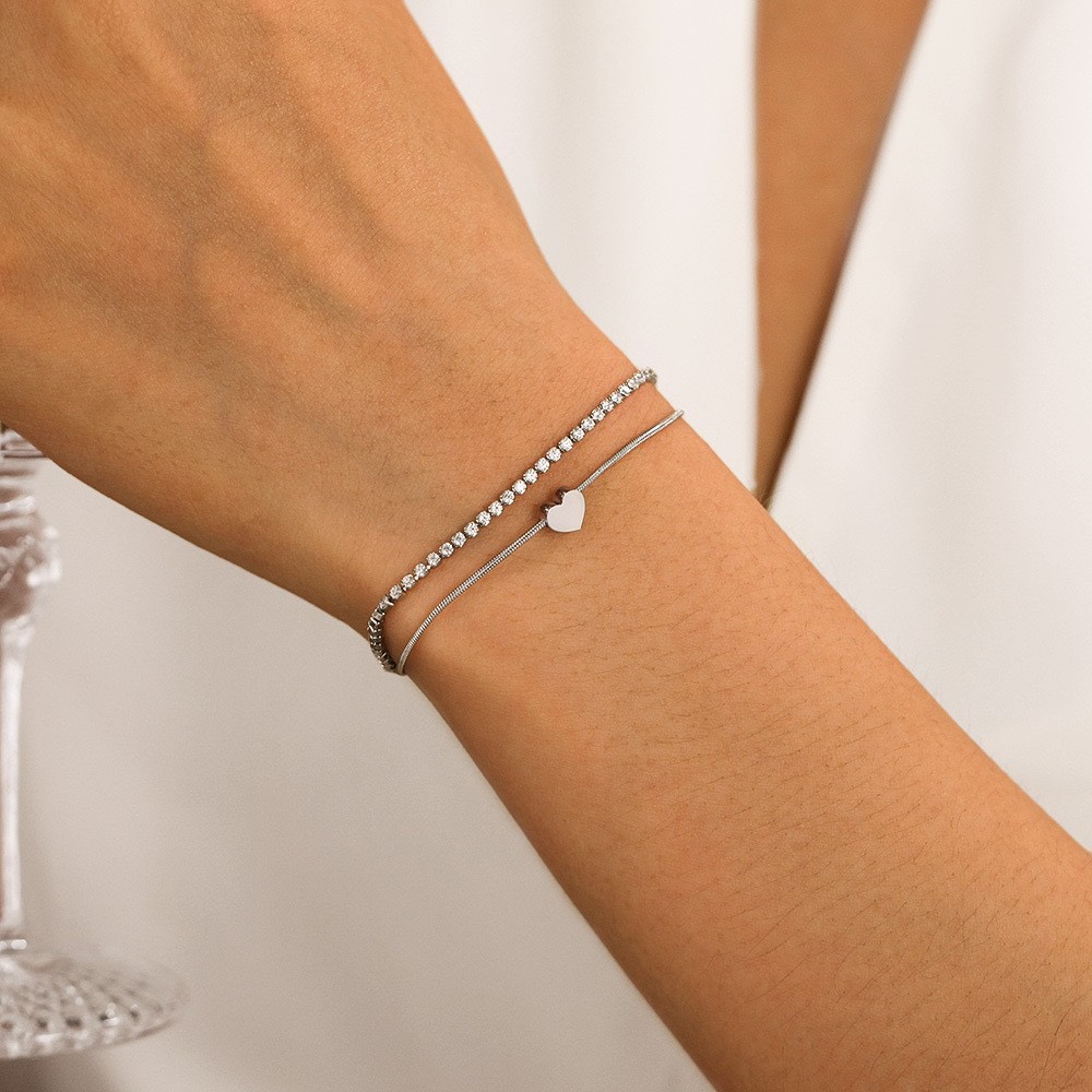Sera Heart Tennis Bracelet