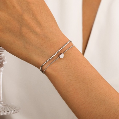 Sera Heart Tennis Bracelet