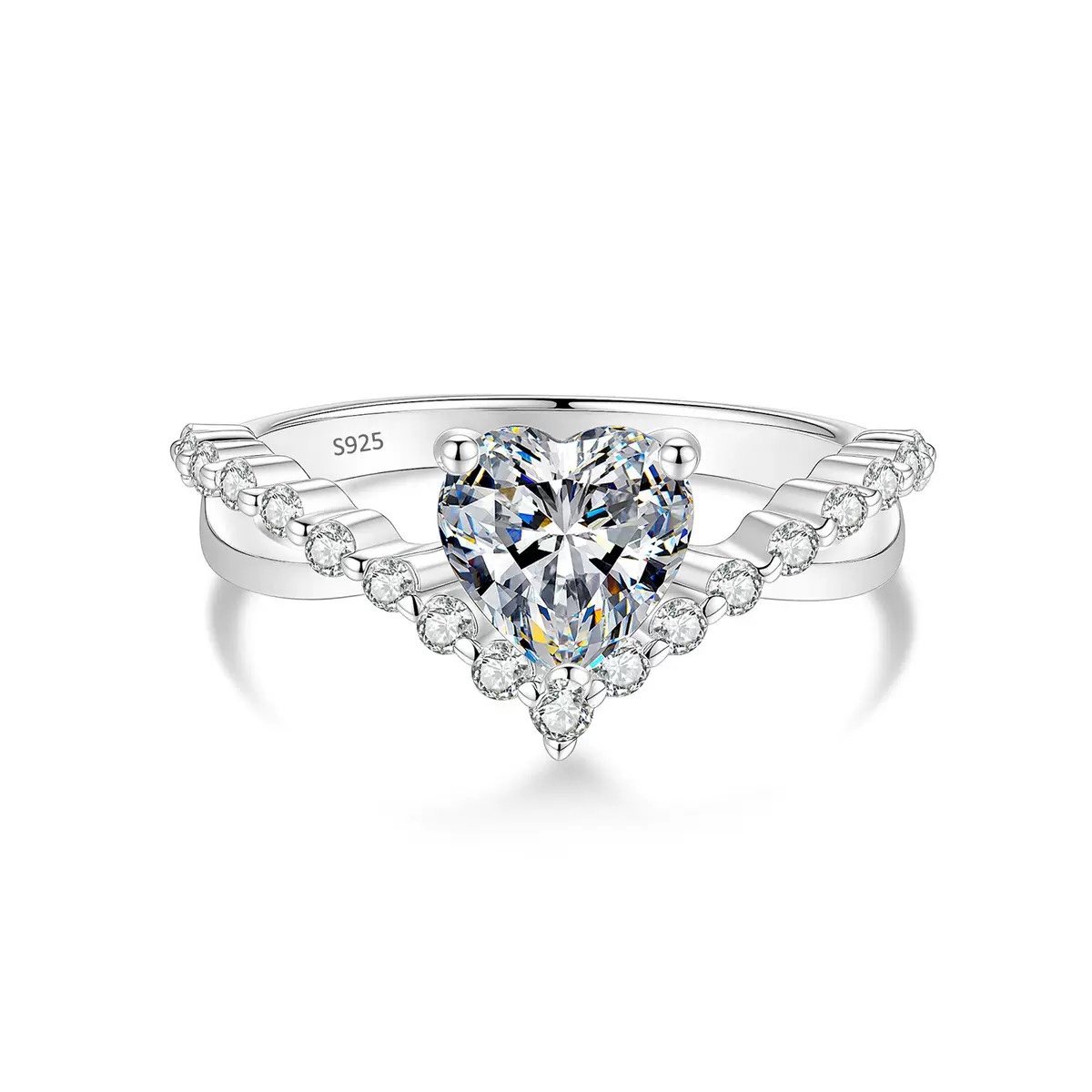 Amore Heart Moissanite Ring｜925 Sterling Silver