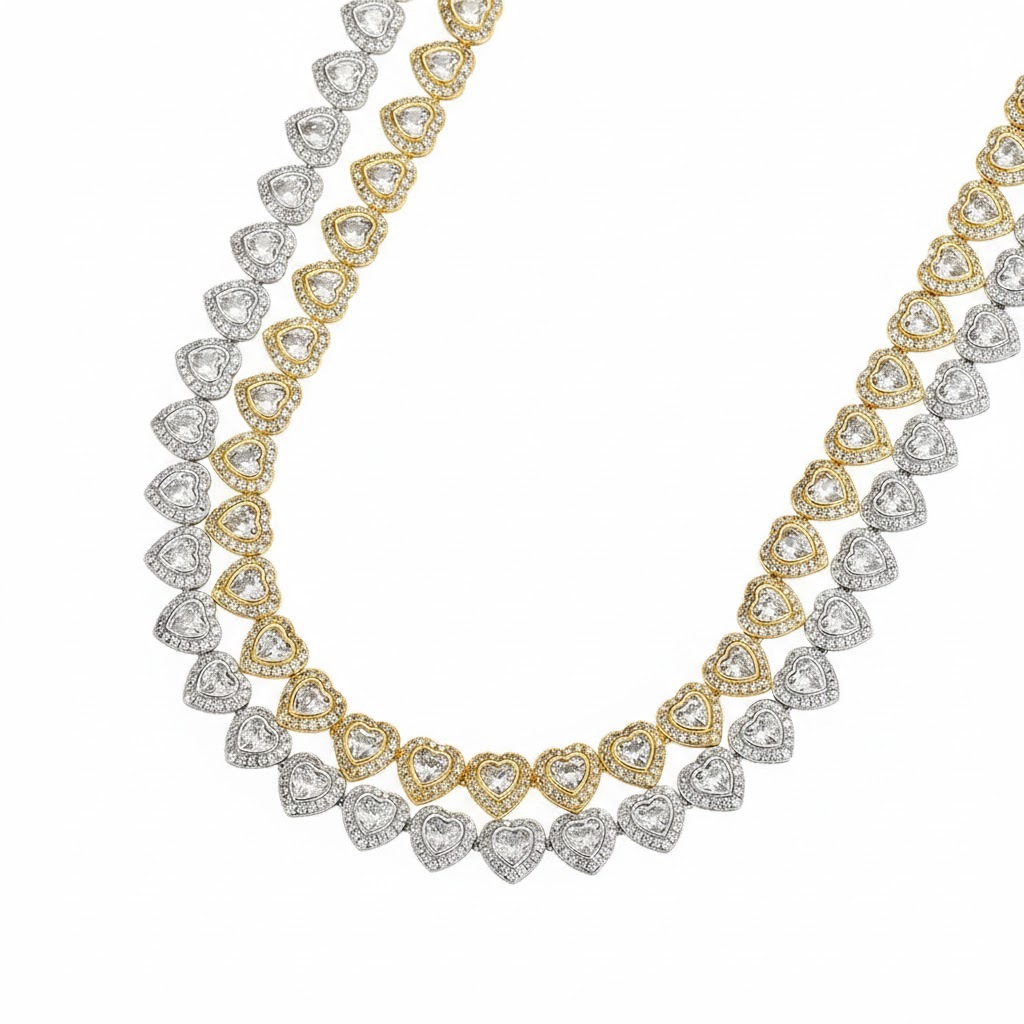 Heart-shaped rock candy necklace