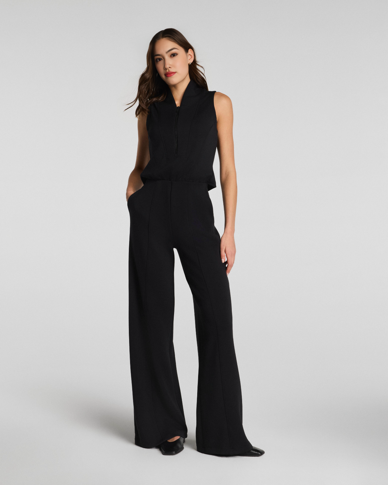 AirEssentials Shawl Collar Half Zip Jumpsuit (Buy 2 Free Shipping)