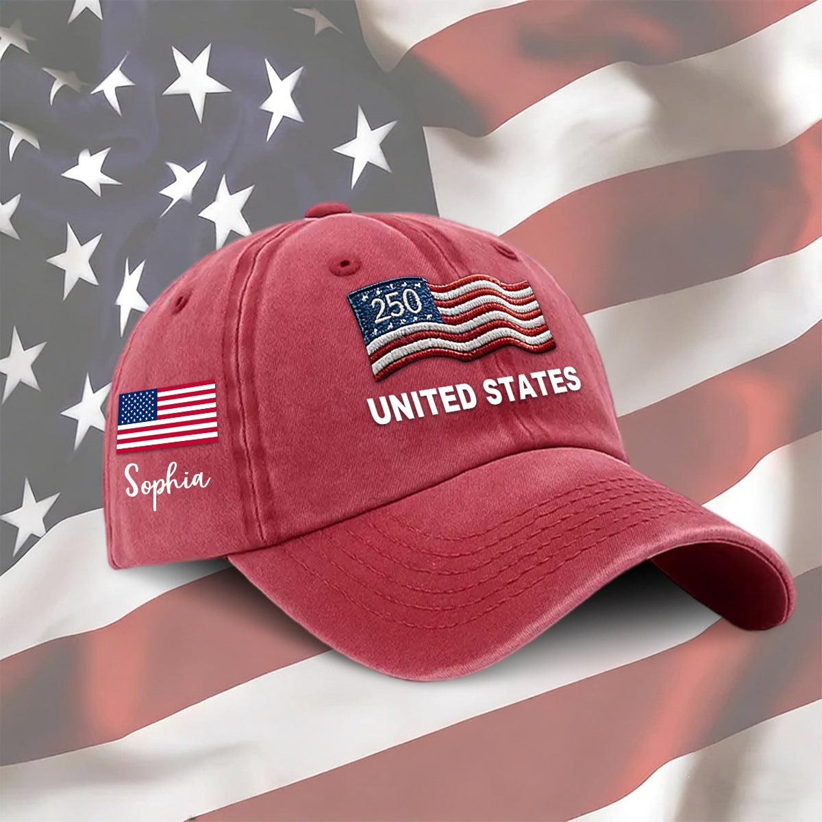 ✨✨Two items with free shipping Proud to Be American-Personalized 250th Anniversary Commemorative Cap