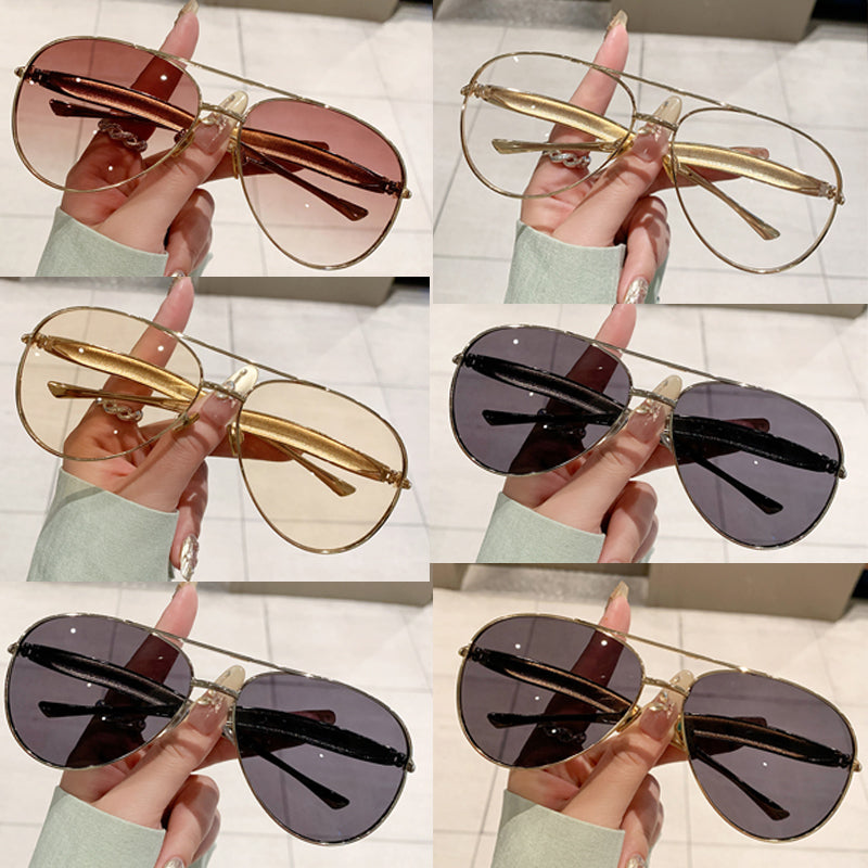 🔥Lastday 49%OFF Toad-shaped Metal Sunglasses ✨ Retro No-makeup Essential High-end Women's Street Style Sunglasses