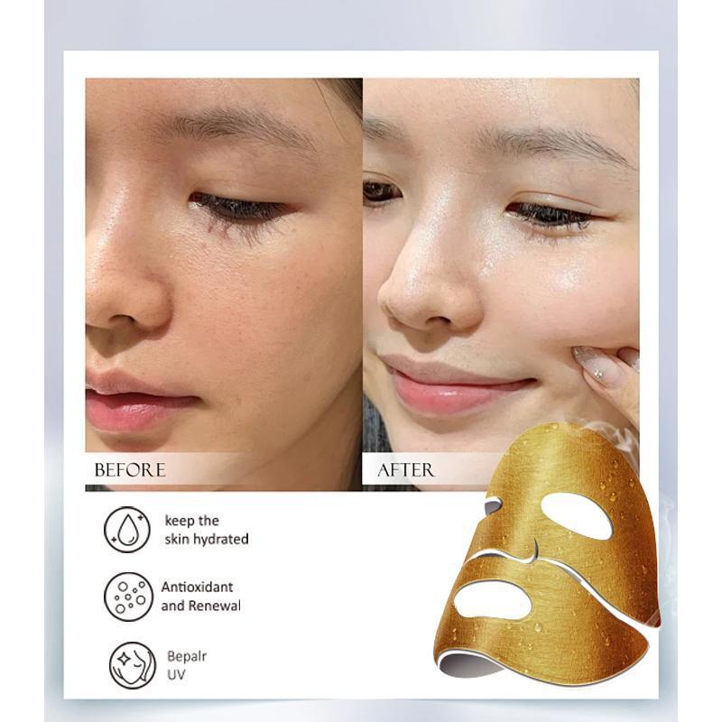 YUWEHA Hyaluronic Acid Moisturizing Self-Heating Gold , Hydrating, Refreshing, and Nourishing. collagen face mask girl   Deep Cleansing Mask Foam