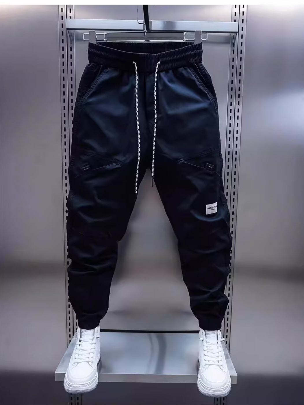 🎈🎈Trendy Men's Patchwork Denim Elastic Waist Jogger Harem Pants