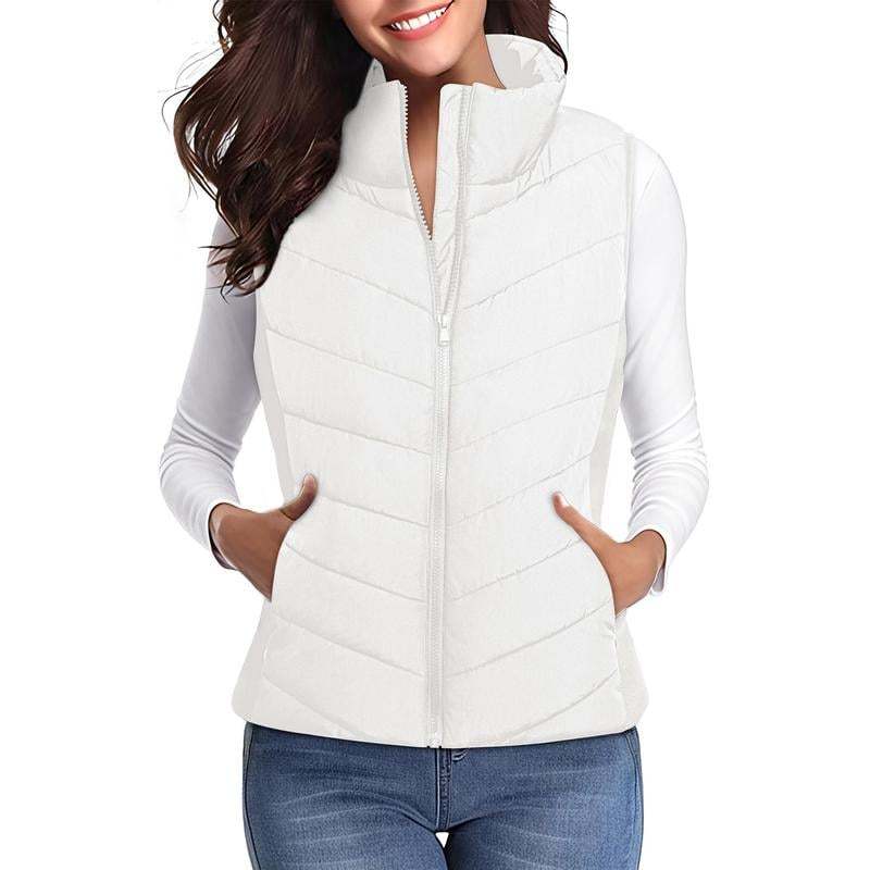 ✨✨Buy 2 PCS for free shipping✨️Cozy Without Bulk: Puffer Vest Women Sleeveless Zip Up Outerwear