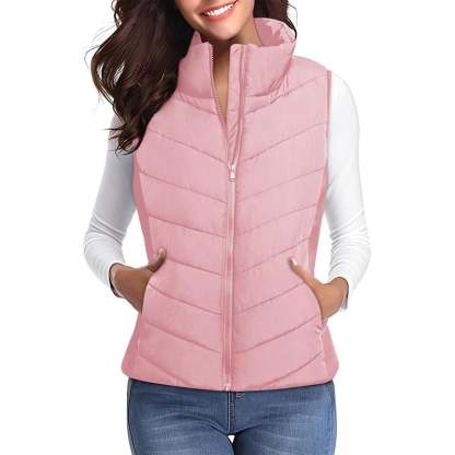 ✨✨Buy 2 PCS for free shipping✨️Cozy Without Bulk: Puffer Vest Women Sleeveless Zip Up Outerwear