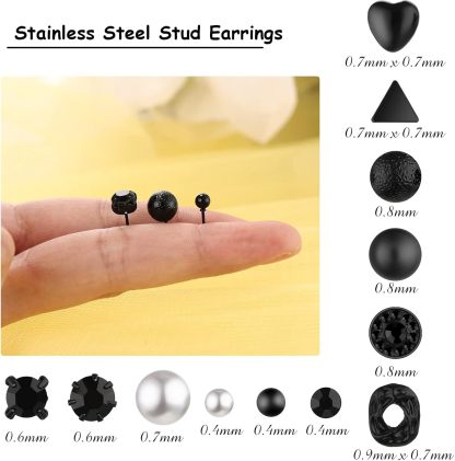 BBTO 24 Pairs Stud Earrings Crystal Pearl Earring Set Ear Stud Jewelry for Women Men