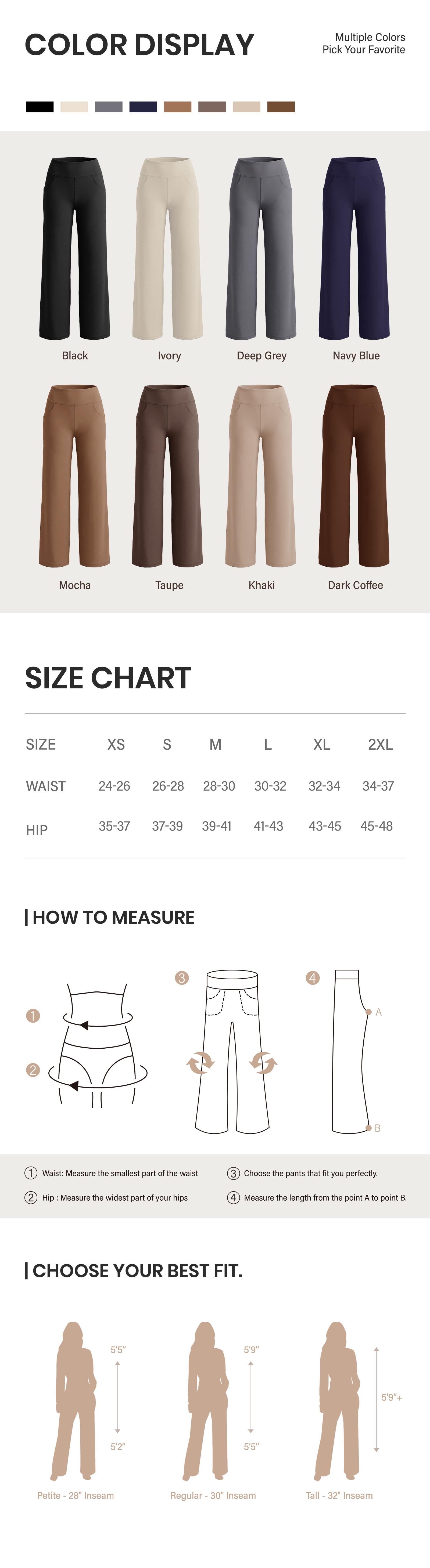 ESOFT Wide Leg Casual Pants, Women High-Waisted Yoga Pants with Pockets