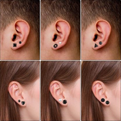 BBTO 24 Pairs Stud Earrings Crystal Pearl Earring Set Ear Stud Jewelry for Women Men