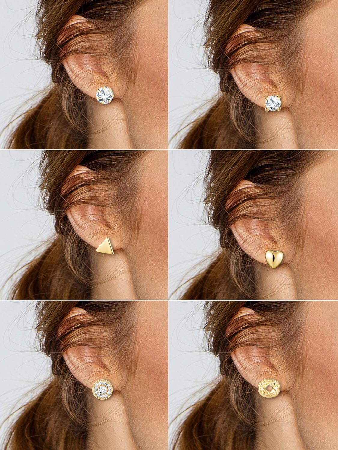 BBTO 24 Pairs Stud Earrings Crystal Pearl Earring Set Ear Stud Jewelry for Women Men
