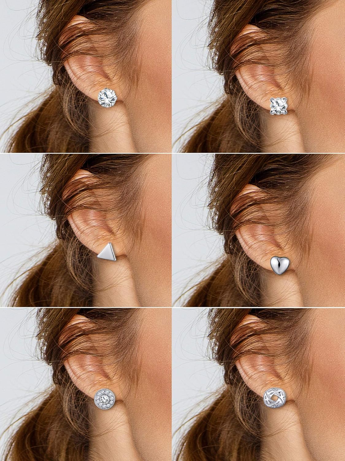 BBTO 24 Pairs Stud Earrings Crystal Pearl Earring Set Ear Stud Jewelry for Women Men