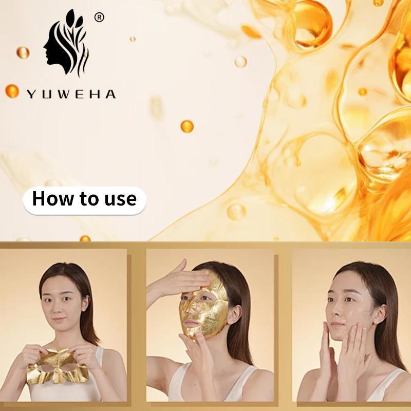 YUWEHA Hyaluronic Acid Moisturizing Self-Heating Gold , Hydrating, Refreshing, and Nourishing. collagen face mask girl Deep Cleansing Mask Foam