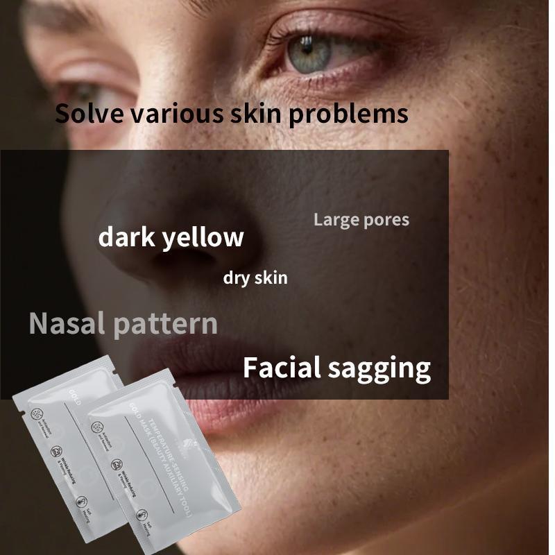 YUWEHA Hyaluronic Acid Moisturizing Self-Heating Gold , Hydrating, Refreshing, and Nourishing. collagen face mask girl Deep Cleansing Mask Foam