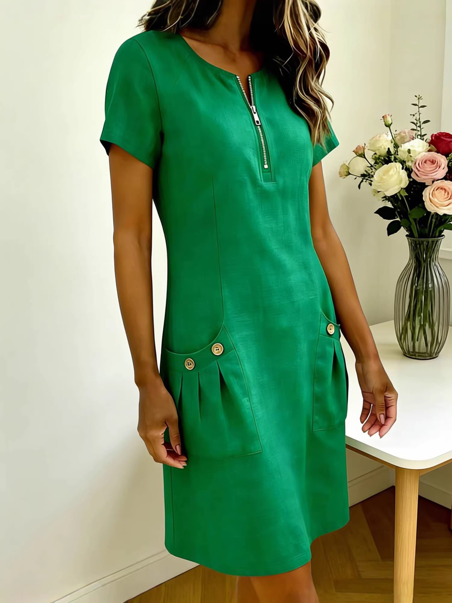 Dress with zipper