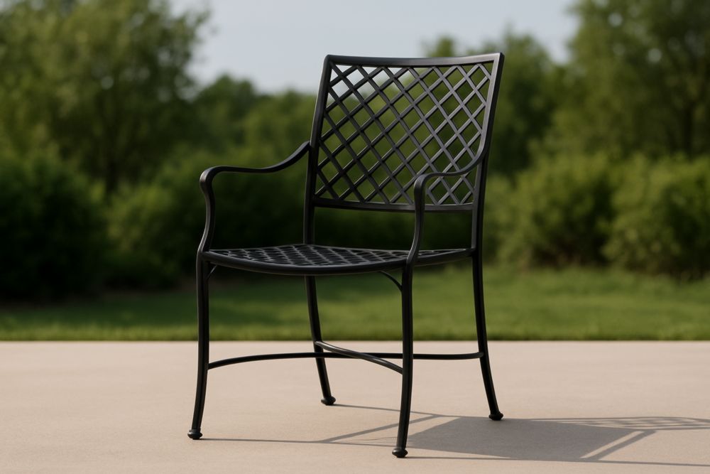 Sedia da Giardino in Metallo Nero