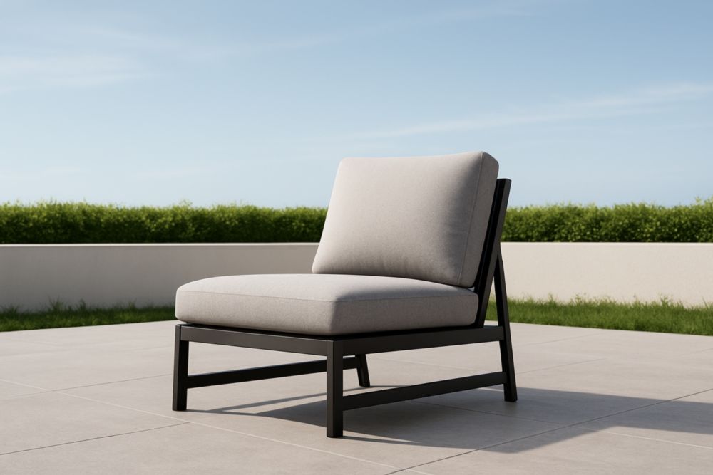 Sedia da relax per esterni in alluminio e tessuto grigio