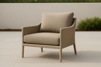 Poltrona da Esterno in Polipropilene Intrecciato Beige