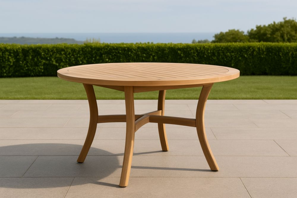 Tavolo rotondo da esterno in legno massello