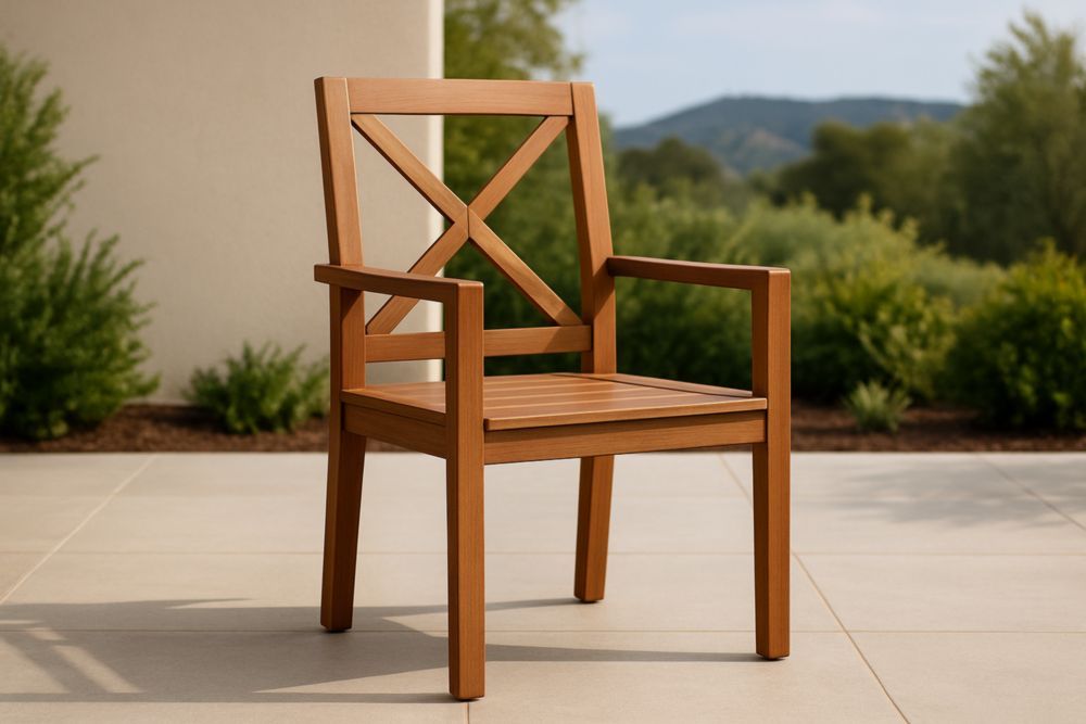 Sedia in Legno Massello da Esterno con Braccioli