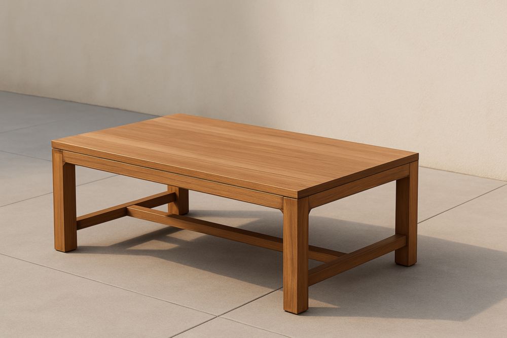 Tavolino rettangolare in legno massello 100x50x40 cm