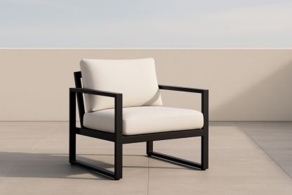 Sedia da Esterno in Alluminio con Cuscini in Poliestere